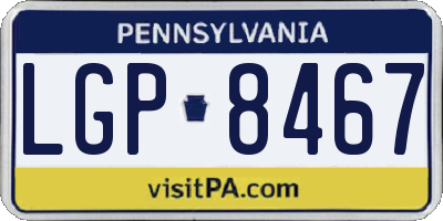 PA license plate LGP8467