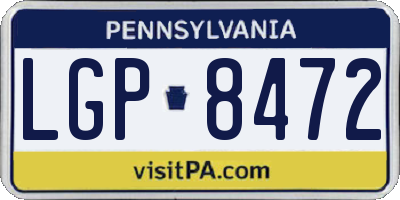 PA license plate LGP8472