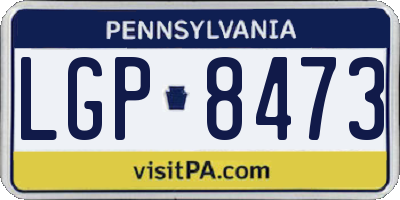 PA license plate LGP8473
