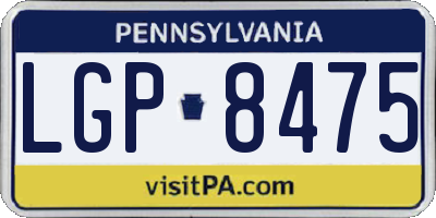 PA license plate LGP8475