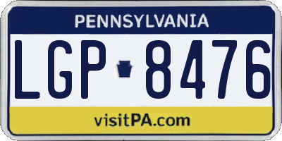PA license plate LGP8476