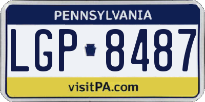 PA license plate LGP8487