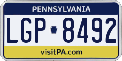 PA license plate LGP8492