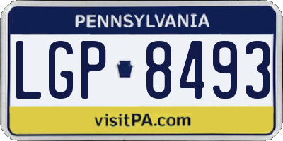 PA license plate LGP8493