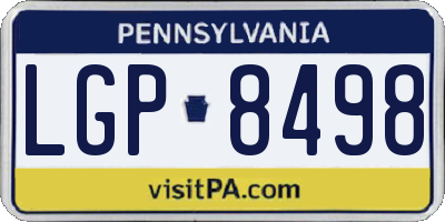 PA license plate LGP8498