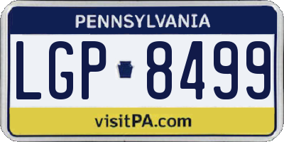 PA license plate LGP8499