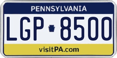 PA license plate LGP8500