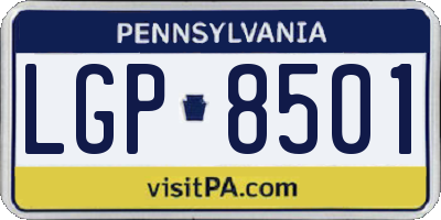 PA license plate LGP8501
