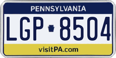 PA license plate LGP8504