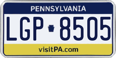 PA license plate LGP8505