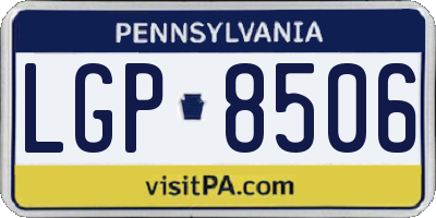 PA license plate LGP8506
