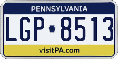 PA license plate LGP8513