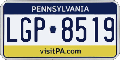 PA license plate LGP8519