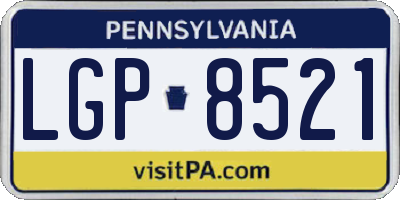 PA license plate LGP8521