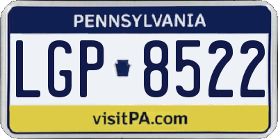 PA license plate LGP8522
