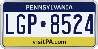 PA license plate LGP8524