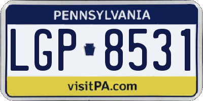 PA license plate LGP8531