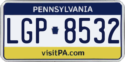 PA license plate LGP8532