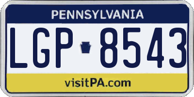 PA license plate LGP8543