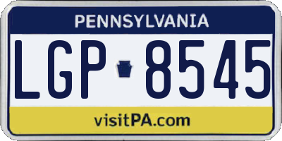 PA license plate LGP8545