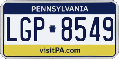 PA license plate LGP8549