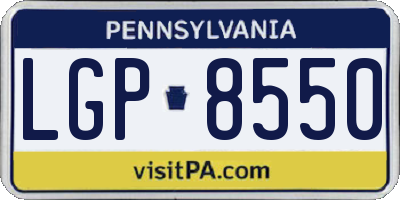 PA license plate LGP8550
