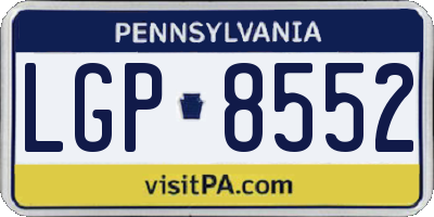 PA license plate LGP8552