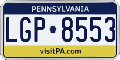 PA license plate LGP8553