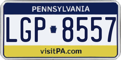 PA license plate LGP8557