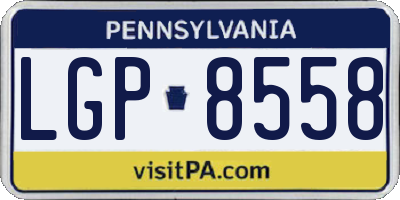 PA license plate LGP8558