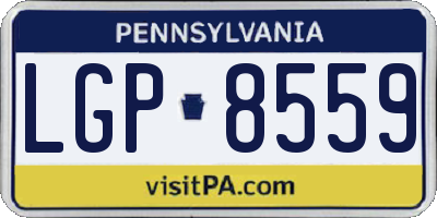 PA license plate LGP8559