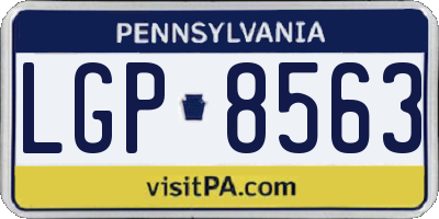 PA license plate LGP8563