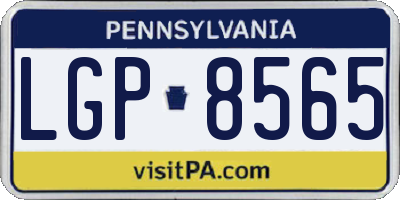 PA license plate LGP8565