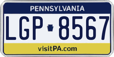 PA license plate LGP8567