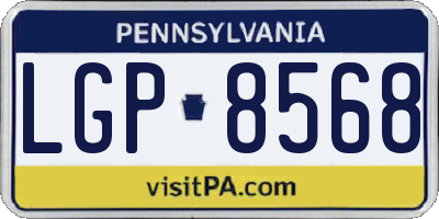 PA license plate LGP8568