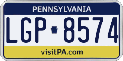 PA license plate LGP8574