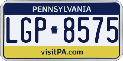 PA license plate LGP8575