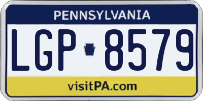 PA license plate LGP8579