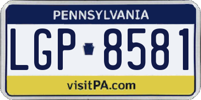 PA license plate LGP8581