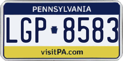PA license plate LGP8583