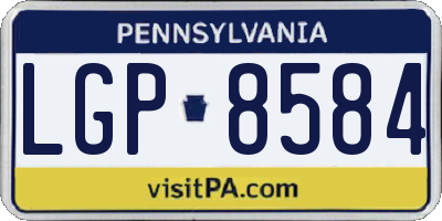 PA license plate LGP8584