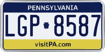 PA license plate LGP8587