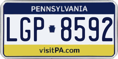 PA license plate LGP8592