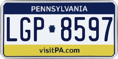 PA license plate LGP8597