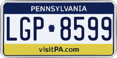 PA license plate LGP8599