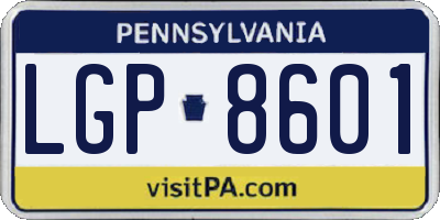 PA license plate LGP8601