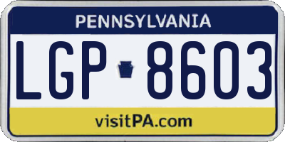 PA license plate LGP8603