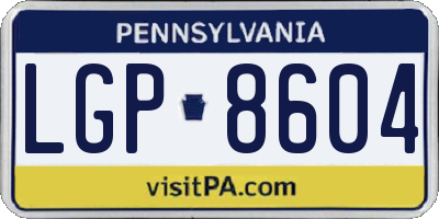 PA license plate LGP8604