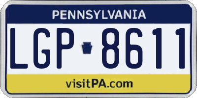 PA license plate LGP8611