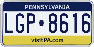 PA license plate LGP8616